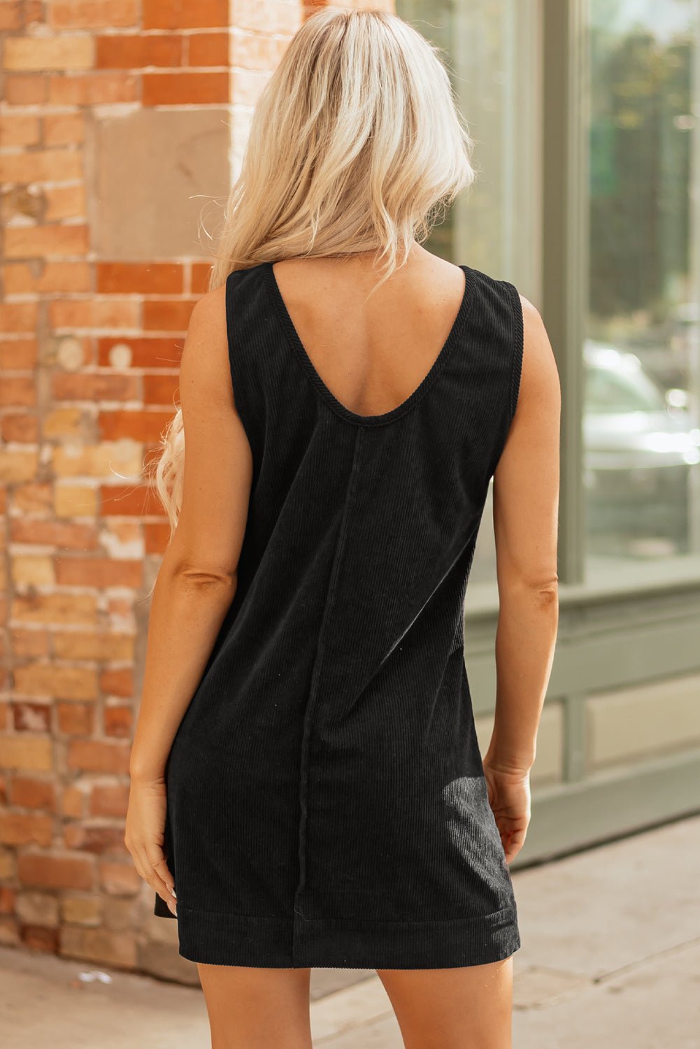 Emapia Corduroy Sleeveless Mini Dress - Hello Beautiful BoutiqueMini DressesThreaded Pear