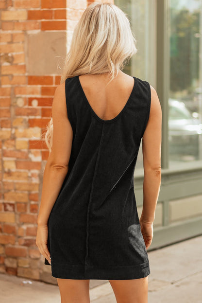 Emapia Corduroy Sleeveless Mini Dress - Hello Beautiful BoutiqueMini DressesThreaded Pear