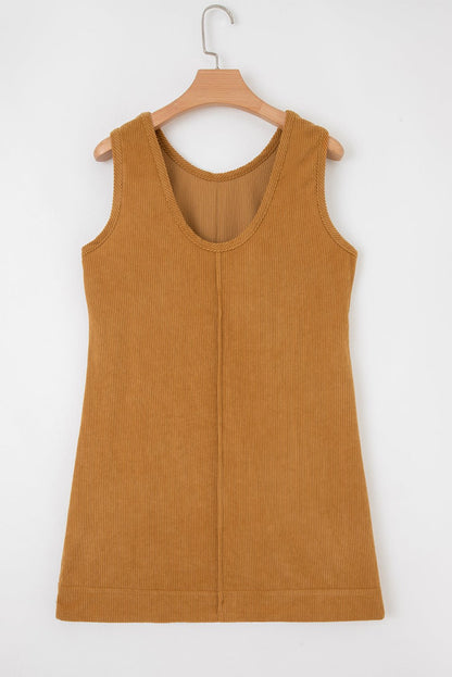 Emapia Corduroy Sleeveless Mini Dress - Hello Beautiful BoutiqueMini DressesThreaded Pear
