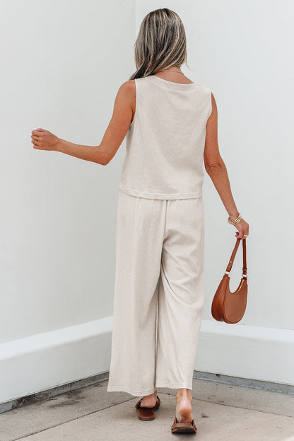 Ember apricot Tank Top Set - Hello Beautiful BoutiquePant SetsThreaded Pear