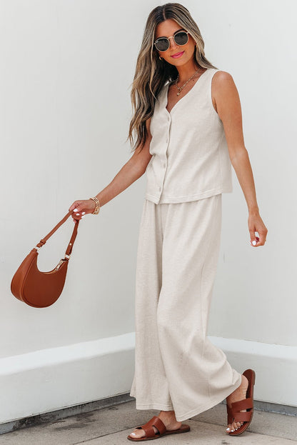 Ember apricot Tank Top Set - Hello Beautiful BoutiquePant SetsThreaded Pear