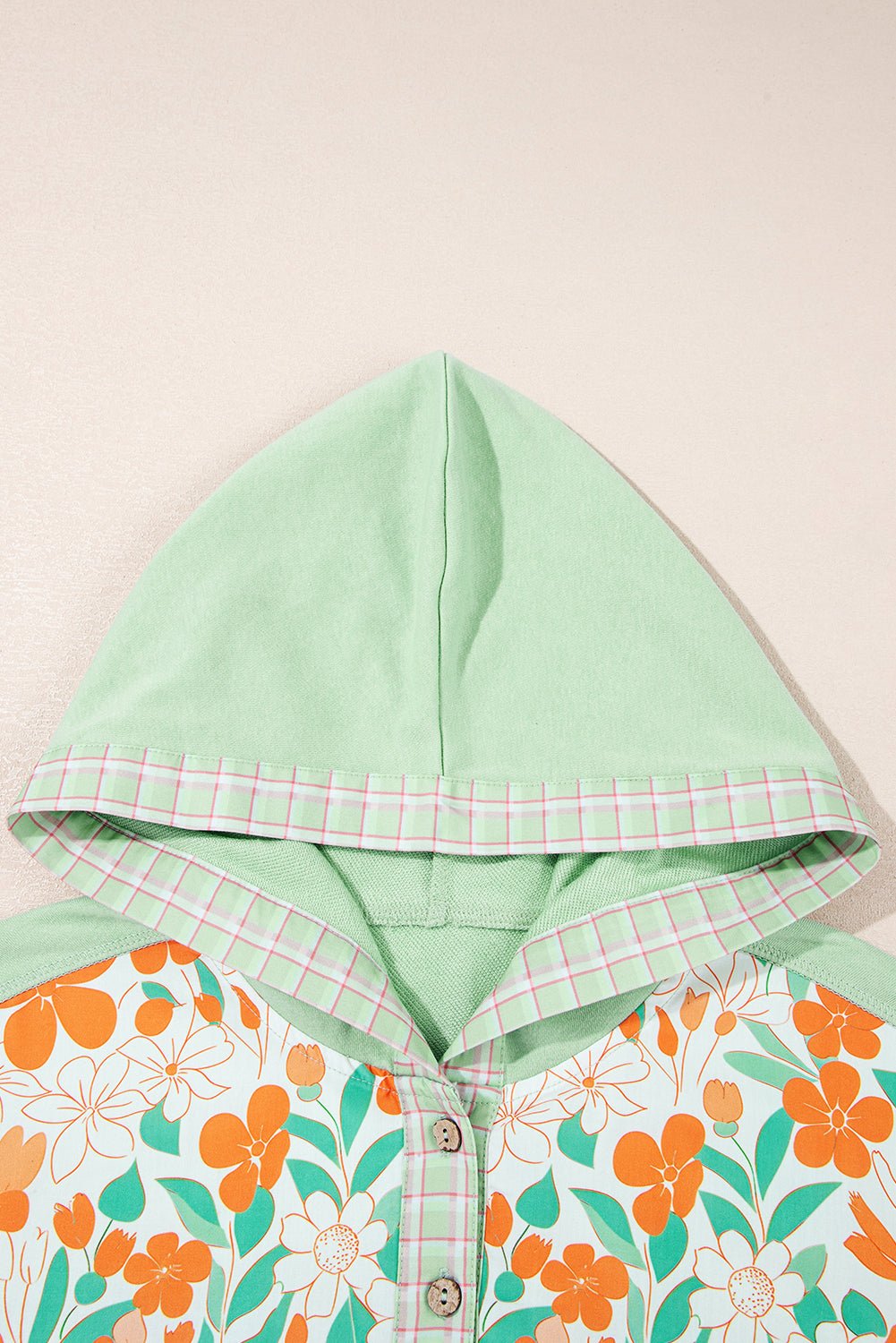 Emberly Patchwork Half Hooded Pullover - Hello Beautiful BoutiqueLong Sleeve TopsThreaded Pear