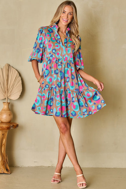 Emerie Sleeve Slit Ruffled Dress - Hello Beautiful BoutiqueMini DressesThreaded Pear