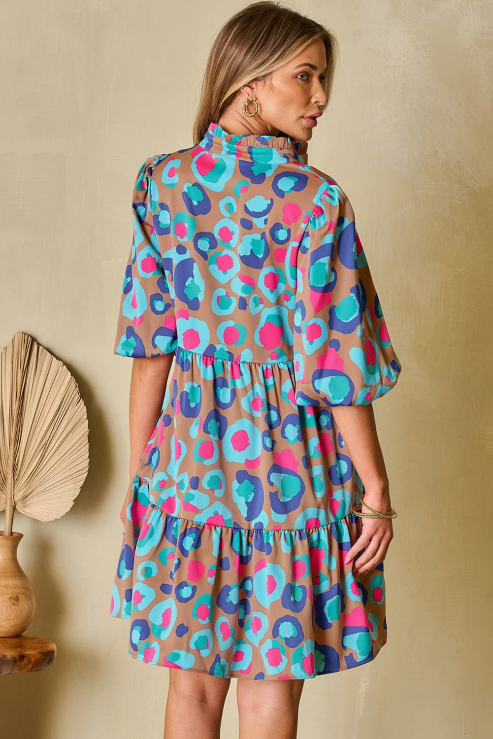 Emerie Sleeve Slit Ruffled Dress - Hello Beautiful BoutiqueMini DressesThreaded Pear