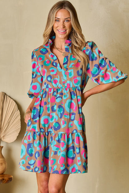Emerie Sleeve Slit Ruffled Dress - Hello Beautiful BoutiqueMini DressesThreaded Pear