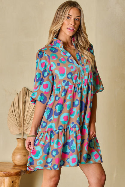 Emerie Sleeve Slit Ruffled Dress - Hello Beautiful BoutiqueMini DressesThreaded Pear