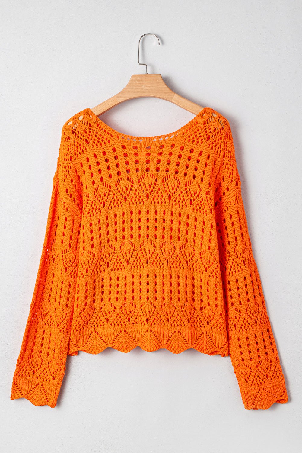 Emerson Crochet Scallop Edge Sweater - Hello Beautiful Boutique15% OFFThreaded Pear