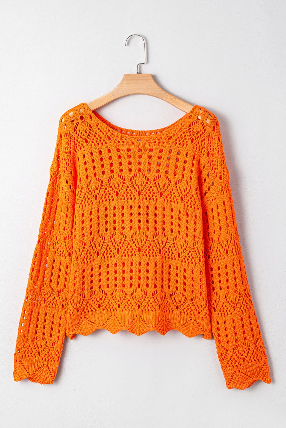 Emerson Crochet Scallop Edge Sweater - Hello Beautiful Boutique15% OFFThreaded Pear