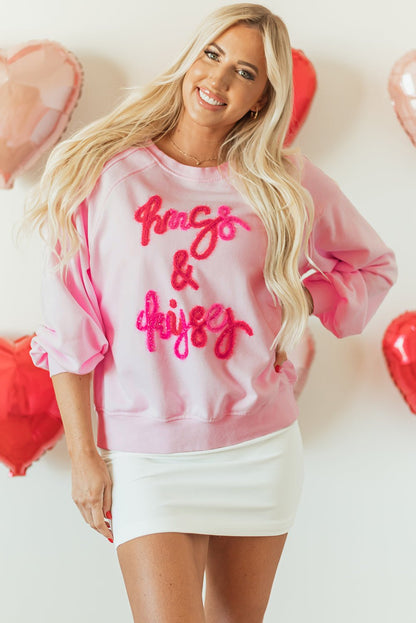 Emery Embroidered Raglan Sleeve Sweatshirt - Hello Beautiful BoutiqueSweatshirts & HoodiesThreaded Pear