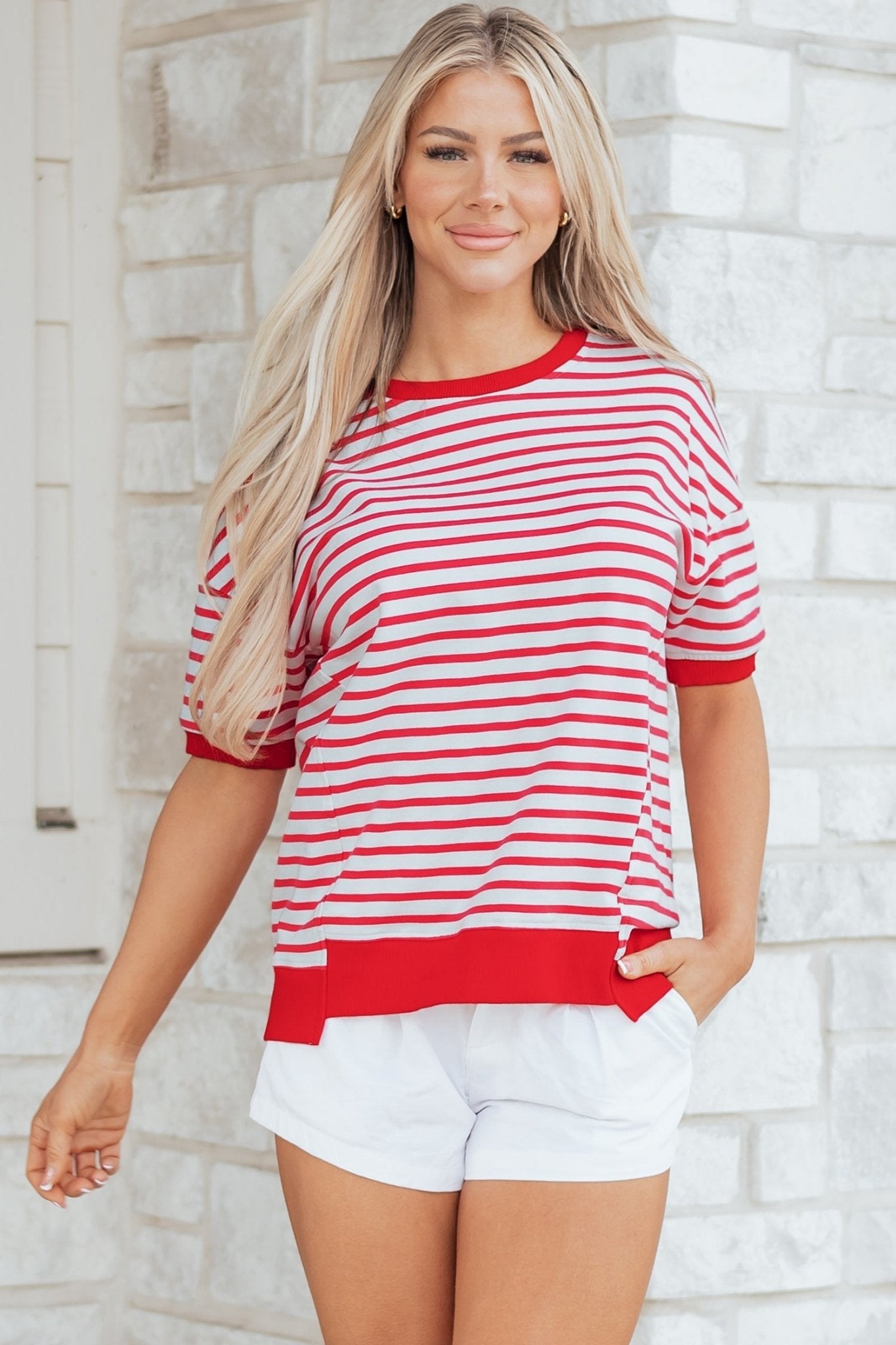 Emery Half Sleeve T Shirt - Hello Beautiful BoutiqueTops & TeesThreaded Pear