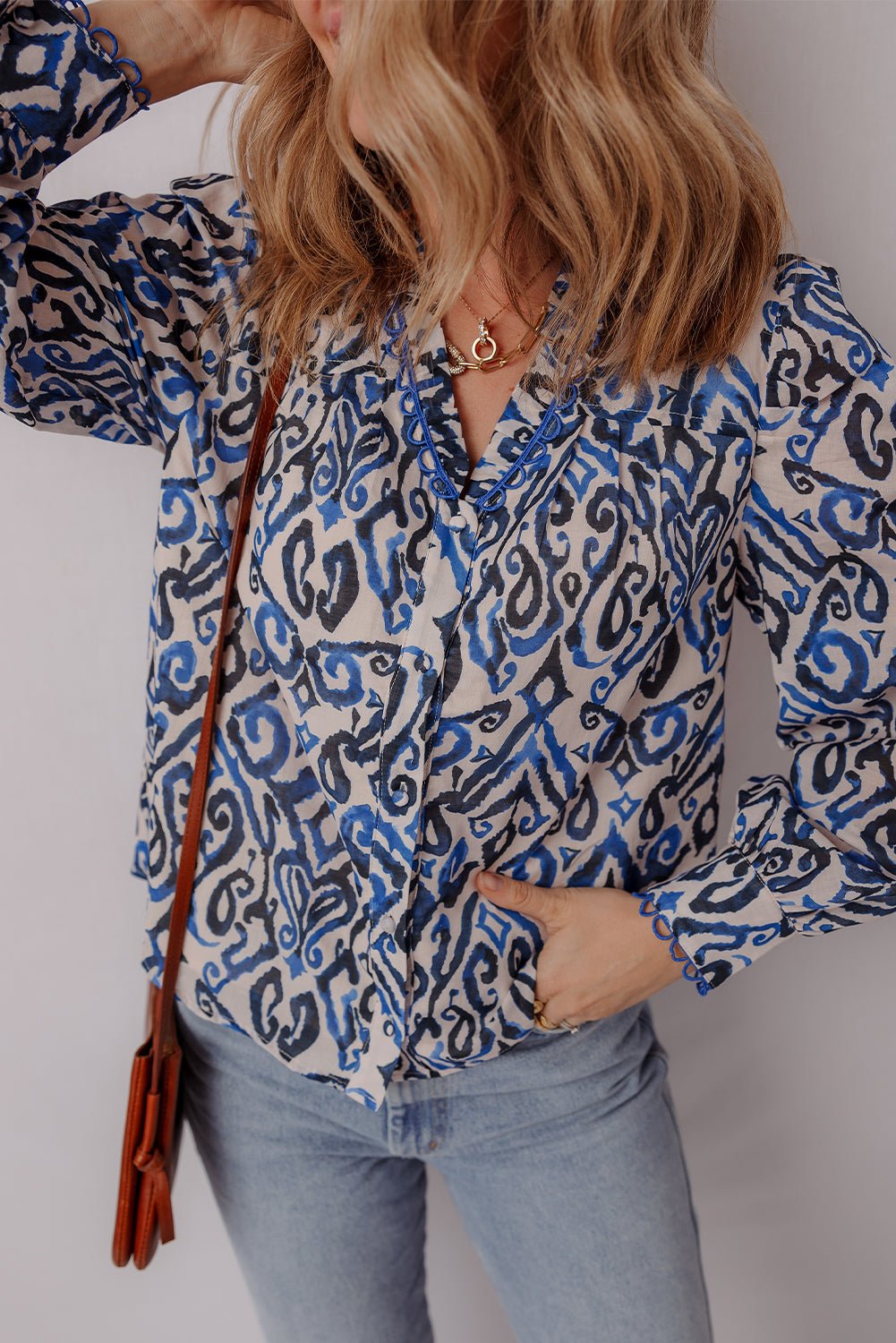 Emi Long Sleeve Shirt Long Sleeve Top - Hello Beautiful BoutiqueBlouses & ShirtsThreaded Pear