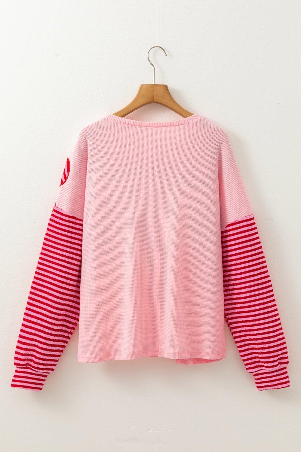 Emi Striped Sleeve Textured Top - Hello Beautiful BoutiqueLong Sleeve TopsThreaded Pear