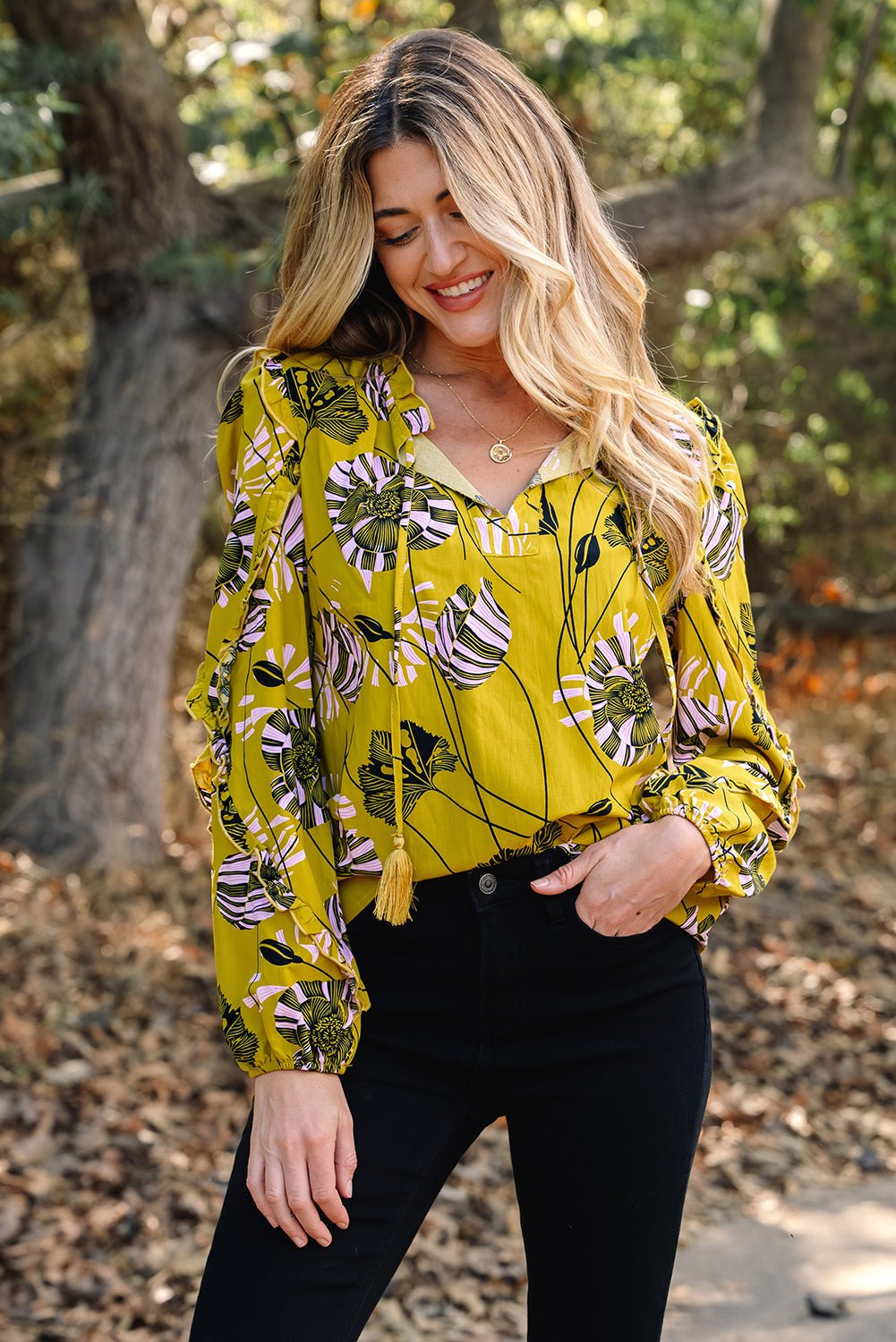Emilena Long Sleeve Blouse Long Sleeve Top - Hello Beautiful BoutiqueBlouses & ShirtsThreaded Pear