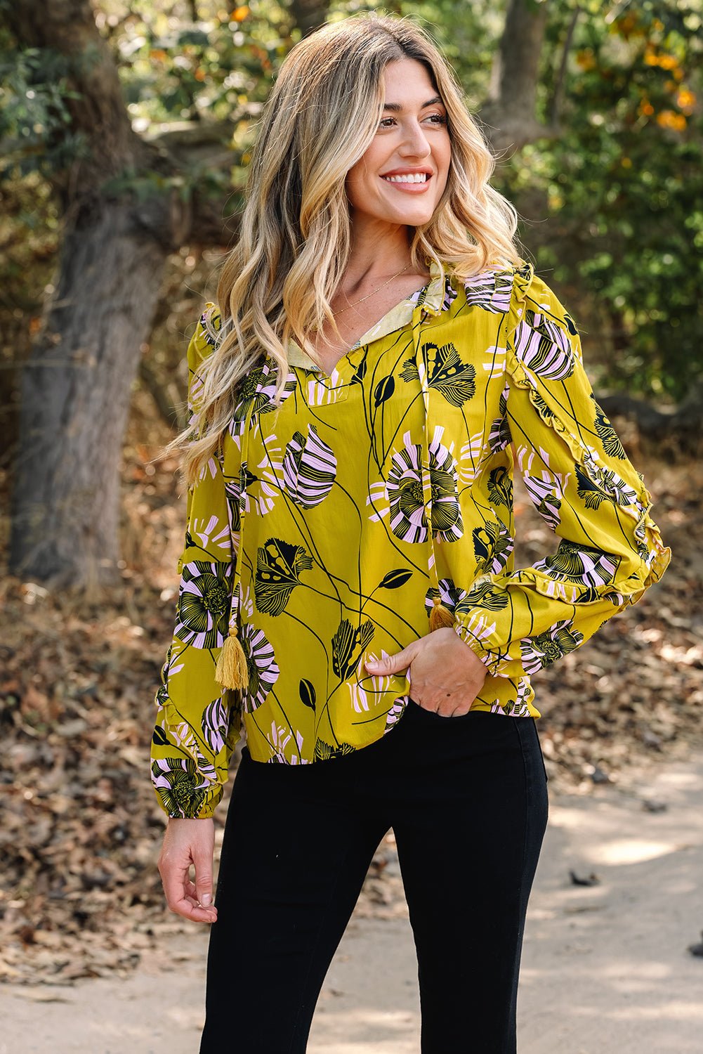 Emilena Long Sleeve Blouse Long Sleeve Top - Hello Beautiful BoutiqueBlouses & ShirtsThreaded Pear