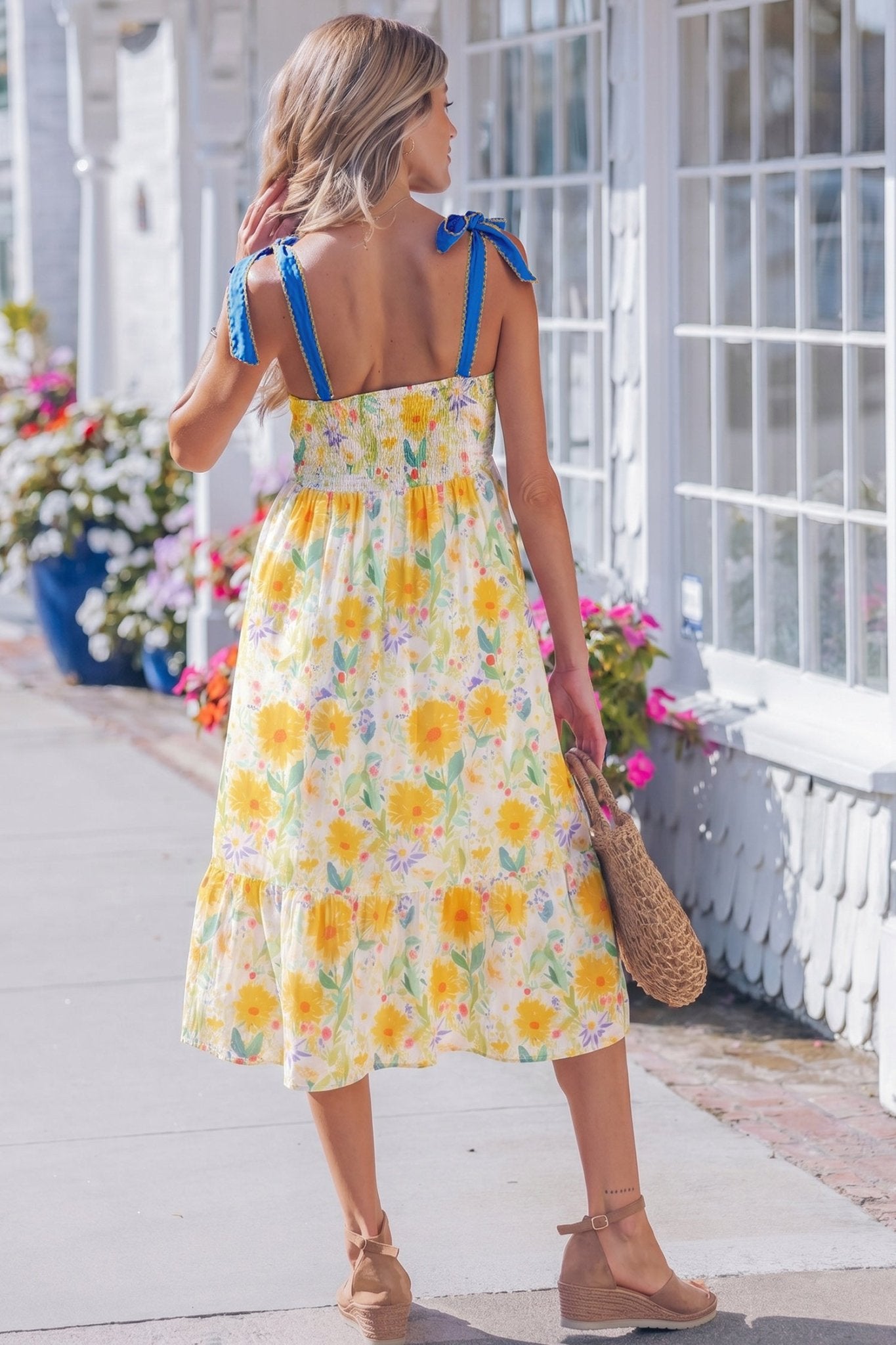 Emilia Straps High Waist Dress - Hello Beautiful BoutiqueFloral DressesThreaded Pear