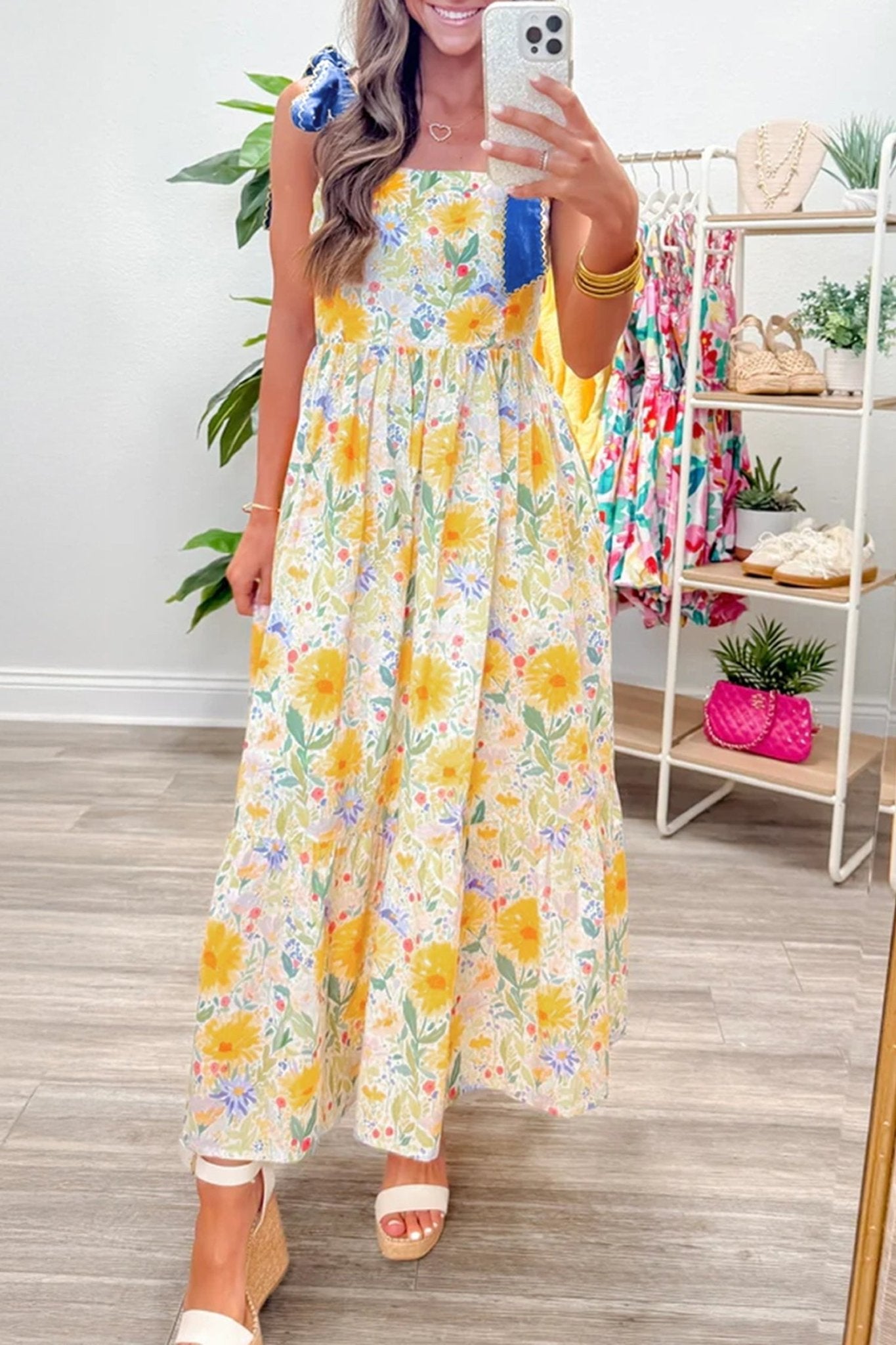 Emilia Straps High Waist Dress - Hello Beautiful BoutiqueFloral DressesThreaded Pear
