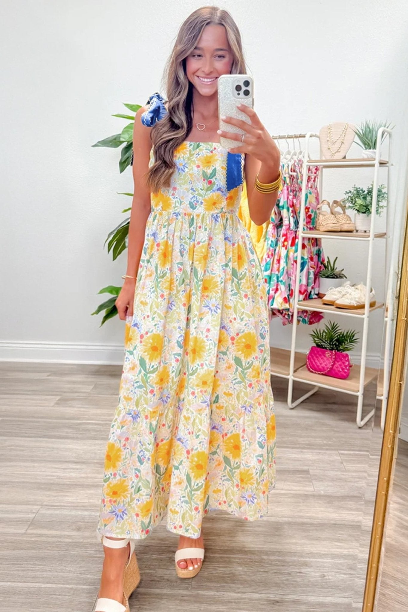 Emilia Straps High Waist Dress - Hello Beautiful BoutiqueFloral DressesThreaded Pear
