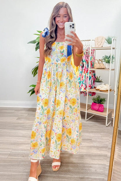 Emilia Straps High Waist Dress - Hello Beautiful BoutiqueFloral DressesThreaded Pear