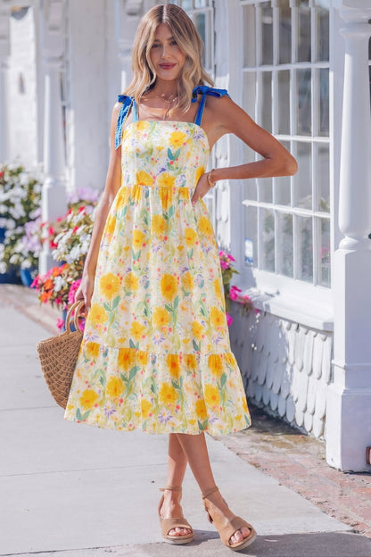 Emilia Straps High Waist Dress - Hello Beautiful BoutiqueFloral DressesThreaded Pear
