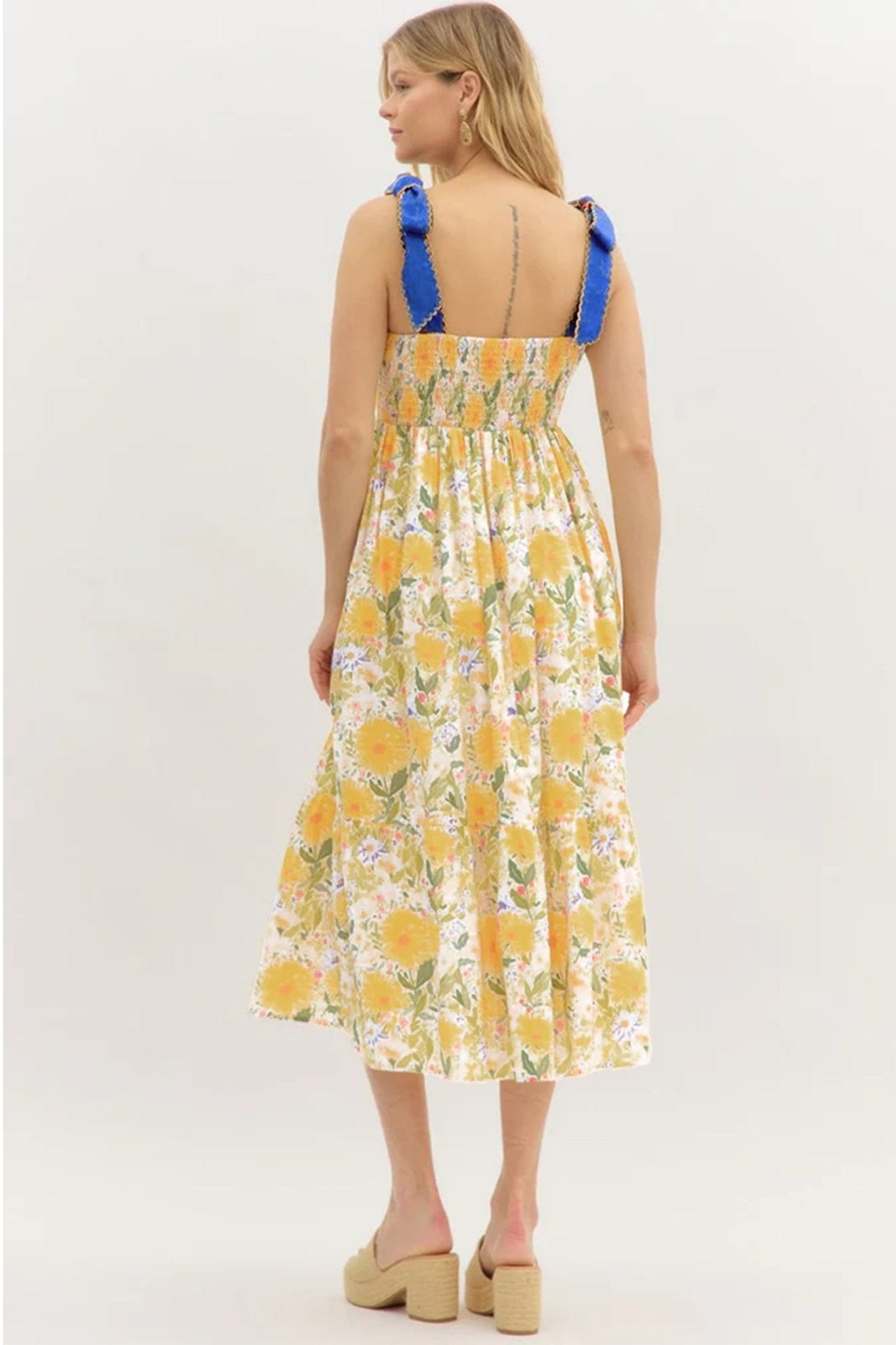 Emilia Straps High Waist Dress - Hello Beautiful BoutiqueFloral DressesThreaded Pear