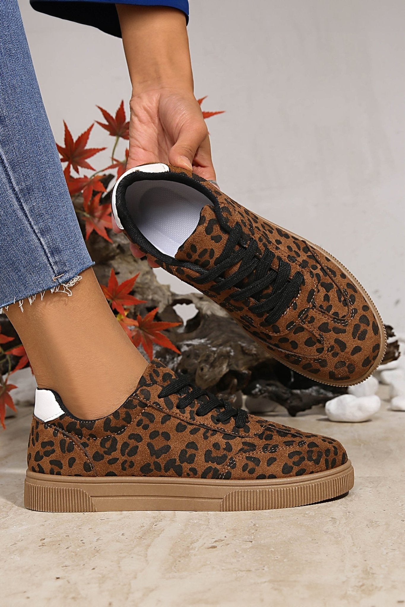 Emiliana Tab Patchwork Laceup Shoes - Hello Beautiful BoutiqueWomens ShoesThreaded Pear