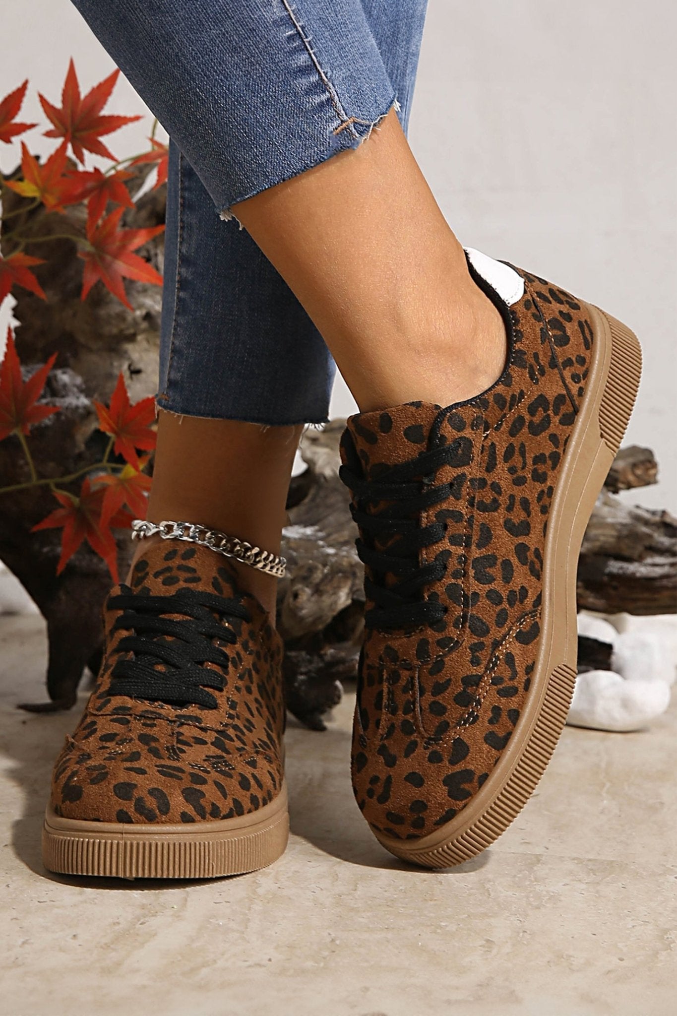 Emiliana Tab Patchwork Laceup Shoes - Hello Beautiful BoutiqueWomens ShoesThreaded Pear