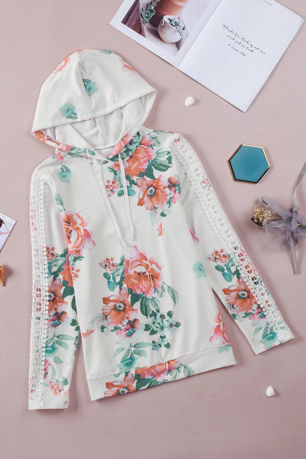 Emilie Contrast Long Sleeve Hoodie - Hello Beautiful BoutiqueSweatshirts & HoodiesThreaded Pear