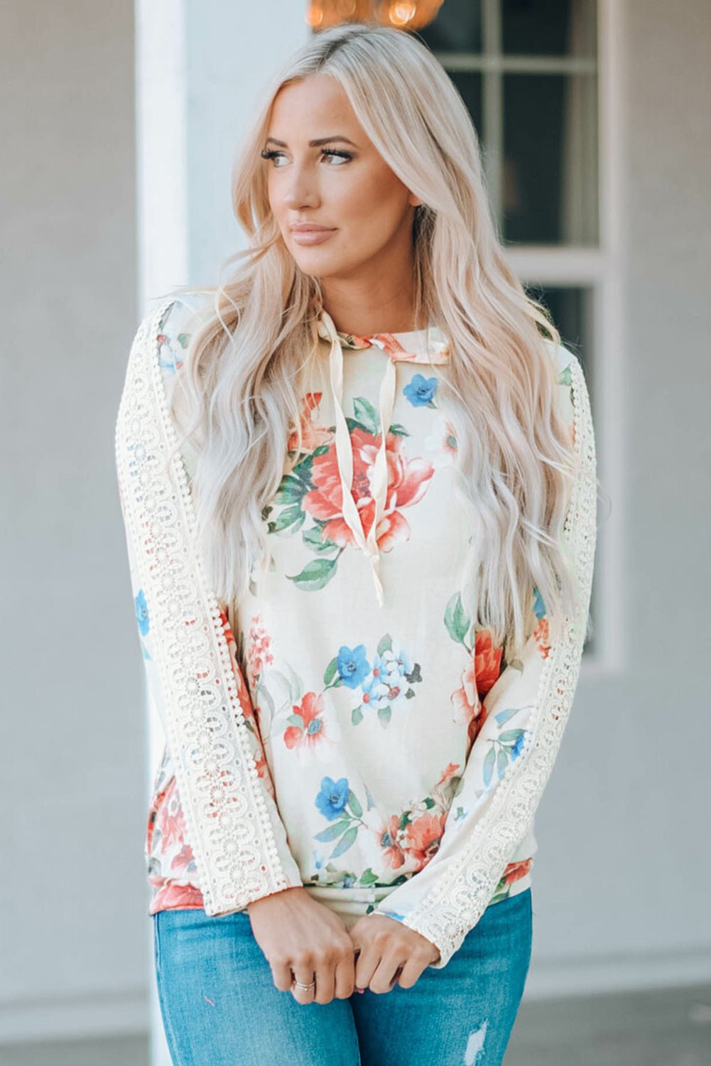Emilie Contrast Long Sleeve Hoodie - Hello Beautiful BoutiqueSweatshirts & HoodiesThreaded Pear
