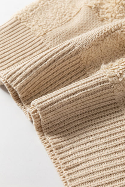 Emily Checkered Sherpa Loose Sweater - Hello Beautiful BoutiqueSweatersThreaded Pear