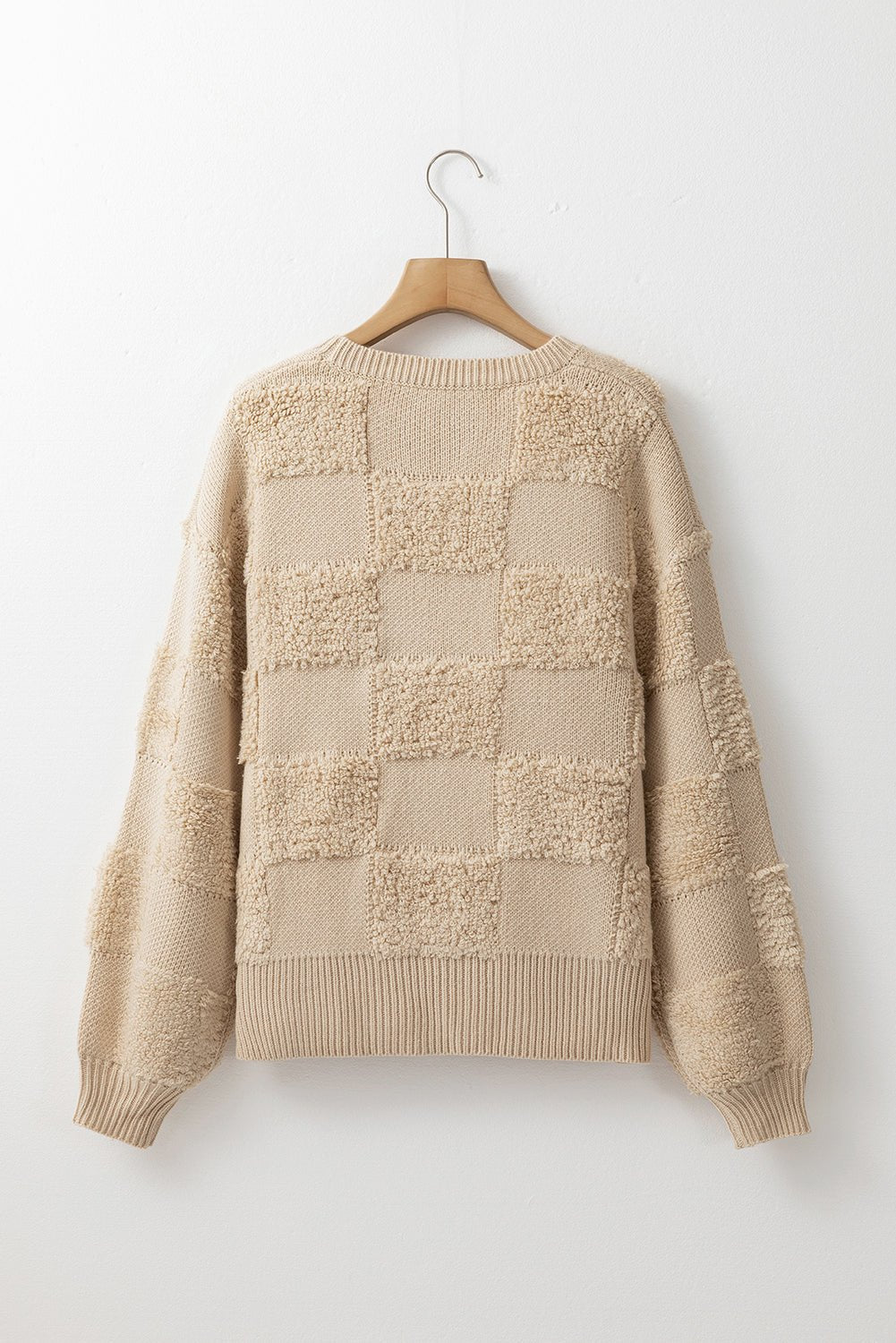 Emily Checkered Sherpa Loose Sweater - Hello Beautiful BoutiqueSweatersThreaded Pear