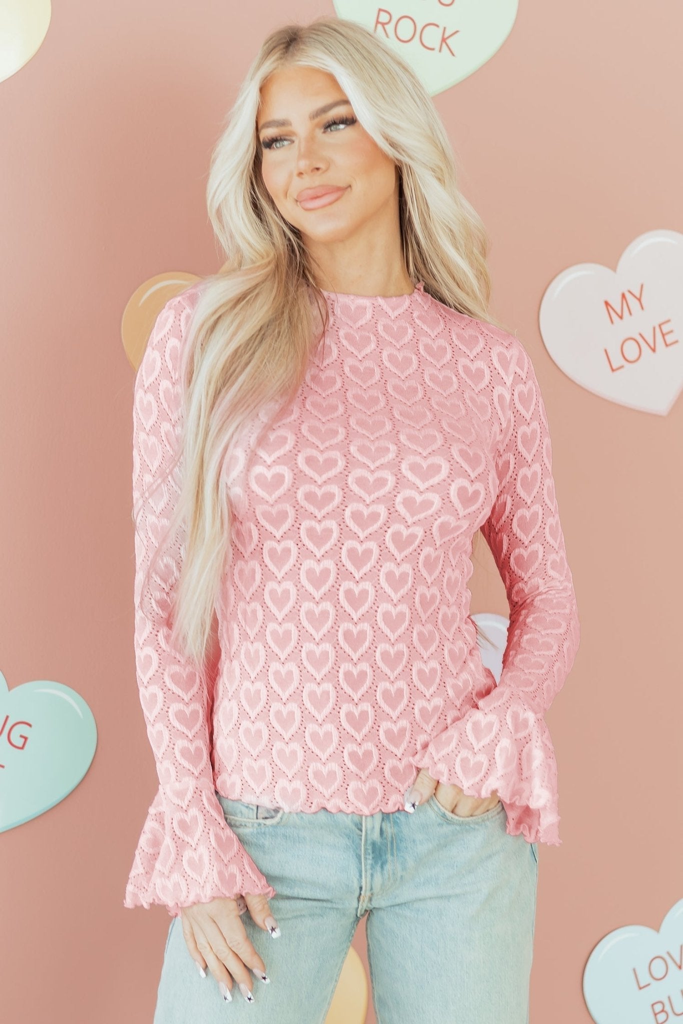 Emily Sleeve Mock Fitted Top - Hello Beautiful BoutiqueLong Sleeve TopsThreaded Pear
