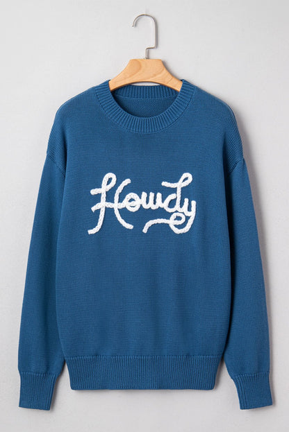 Emiyra Embroidered Graphic Western Sweater - Hello Beautiful BoutiqueSweatersThreaded Pear
