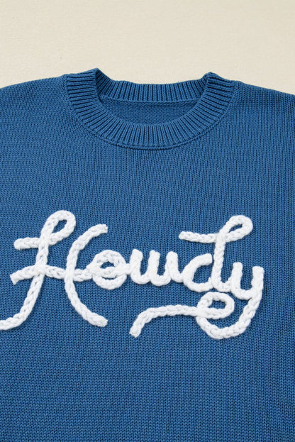 Emiyra Embroidered Graphic Western Sweater - Hello Beautiful BoutiqueSweatersThreaded Pear