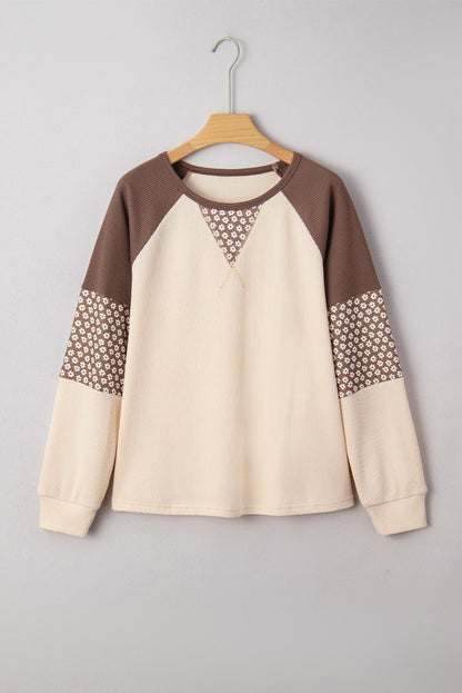 Emmeline Patchwork Color Block Long Sleeve Top - Hello Beautiful BoutiqueLong Sleeve TopsThreaded Pear