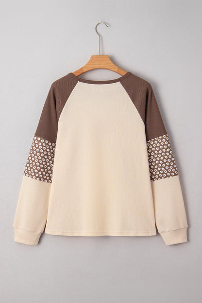 Emmeline Patchwork Color Block Long Sleeve Top - Hello Beautiful BoutiqueLong Sleeve TopsThreaded Pear