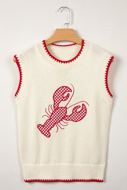 Emmeline Plaid Crawfish Knit Sweater - Hello Beautiful BoutiqueSweater VestsThreaded Pear