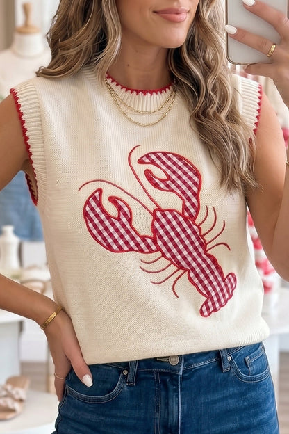 Emmeline Plaid Crawfish Knit Sweater - Hello Beautiful BoutiqueSweater VestsThreaded Pear
