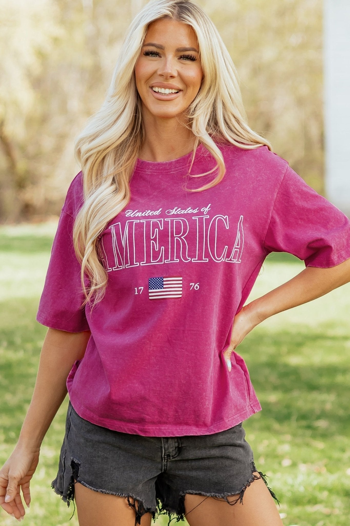 Emmy Mineral Wash Cotton Tee - Hello Beautiful BoutiqueTops & TeesThreaded Pear