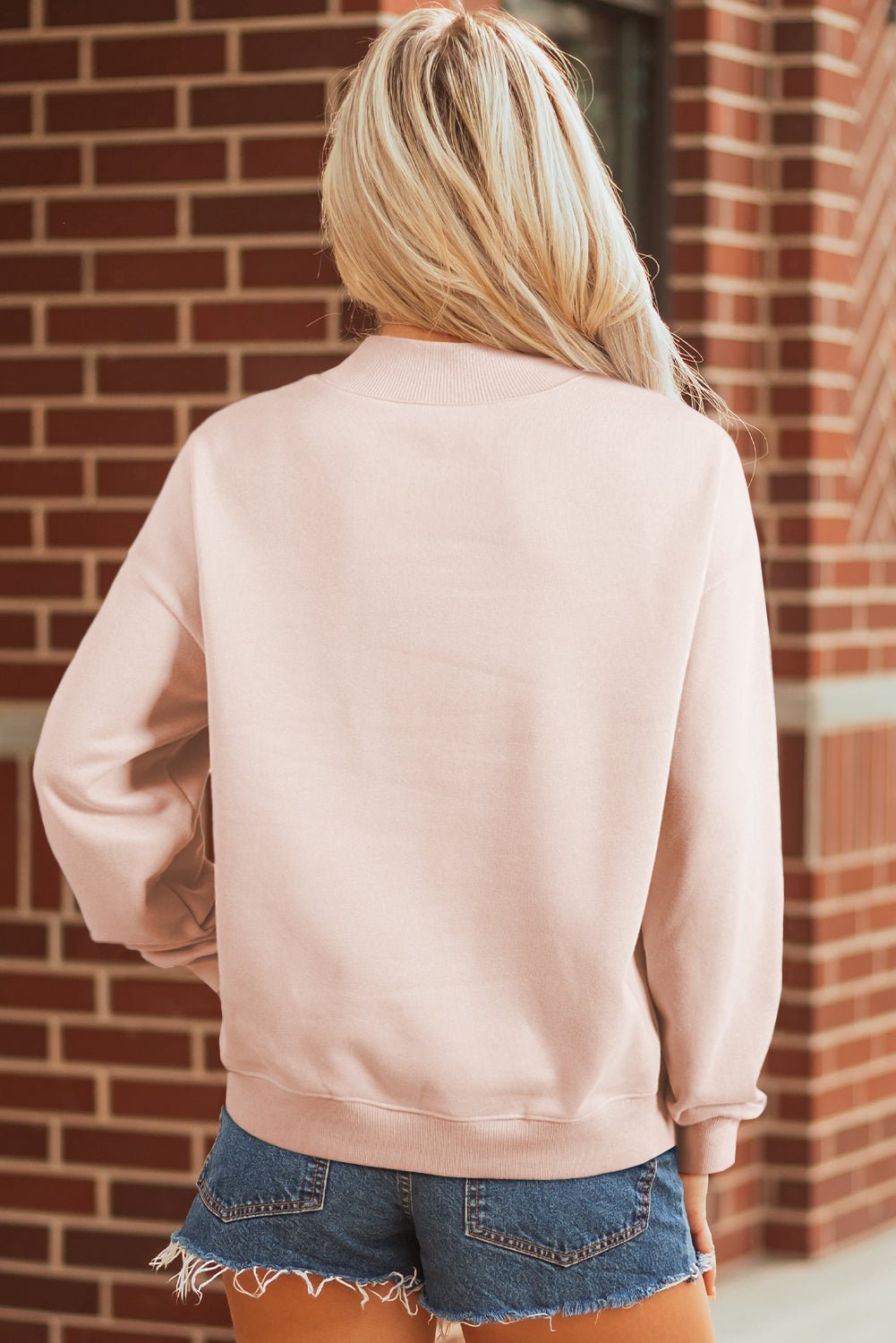Ensley apricot Oversize Mock Sweatshirt - Hello Beautiful BoutiqueSweatshirts & HoodiesThreaded Pear