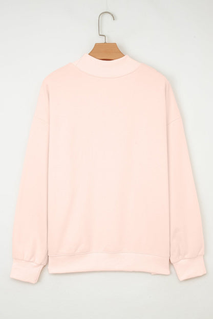 Ensley apricot Oversize Mock Sweatshirt - Hello Beautiful BoutiqueSweatshirts & HoodiesThreaded Pear