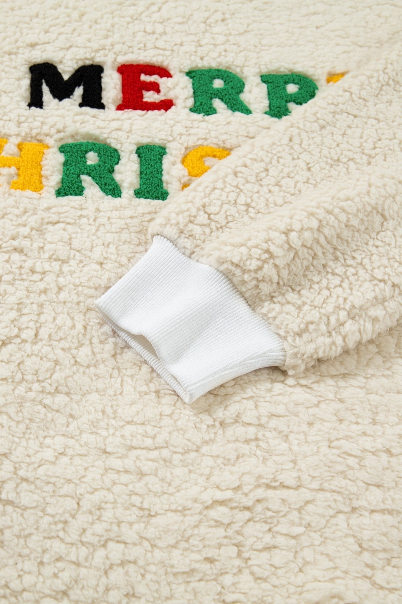 Ensley Christmas Embroidered Sherpa Pullover - Hello Beautiful BoutiqueSweatshirts & HoodiesThreaded Pear