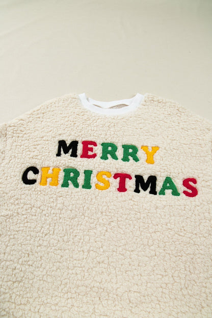 Ensley Christmas Embroidered Sherpa Pullover - Hello Beautiful BoutiqueSweatshirts & HoodiesThreaded Pear