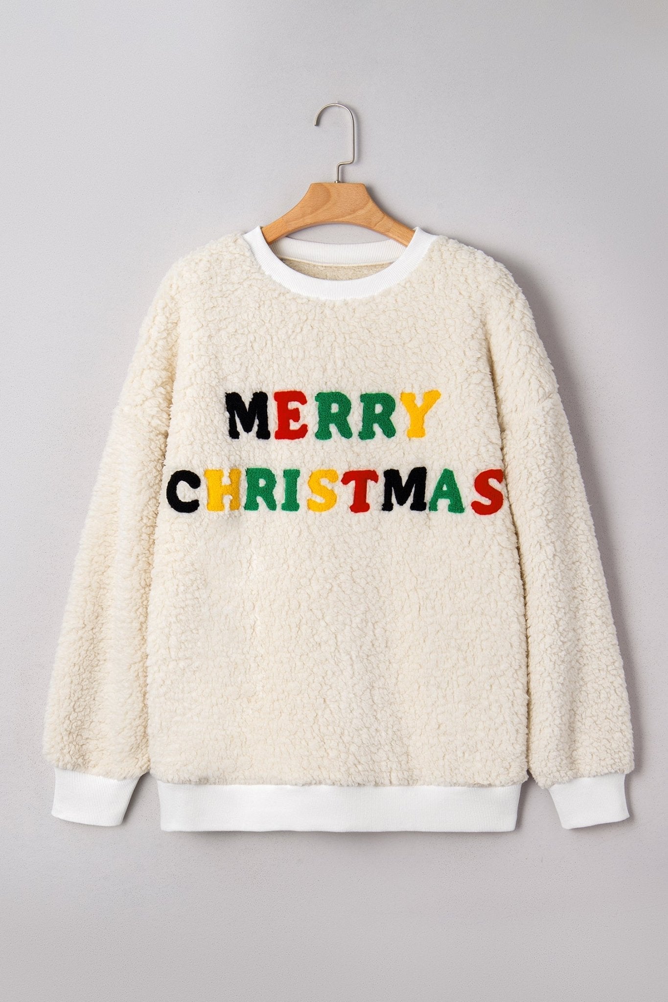 Ensley Christmas Embroidered Sherpa Pullover - Hello Beautiful BoutiqueSweatshirts & HoodiesThreaded Pear