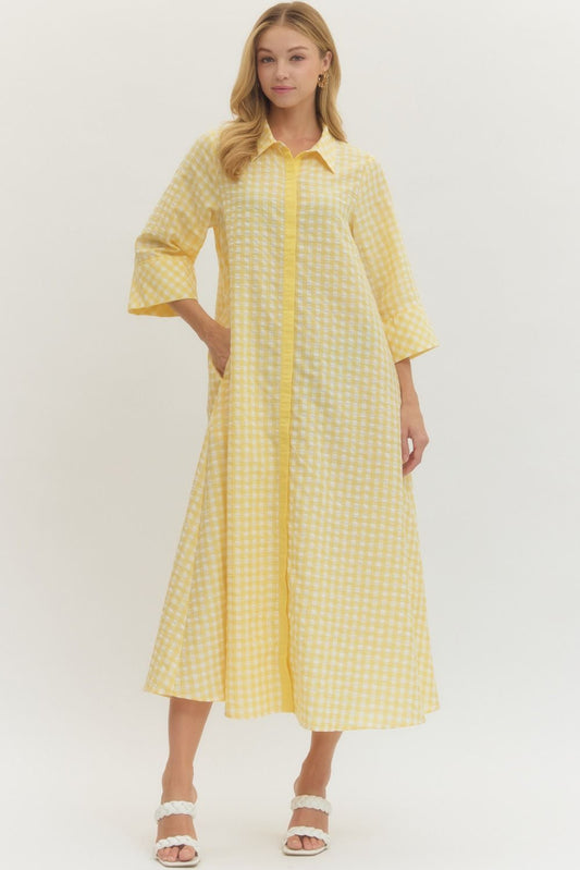 Gingham Check Maxi Dress D29602