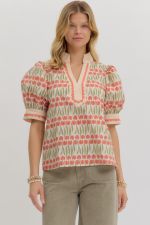 Floral Top with Scallop Trim 27653