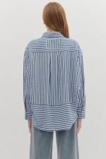 Striped Long Sleeve Collar Shirt 27667