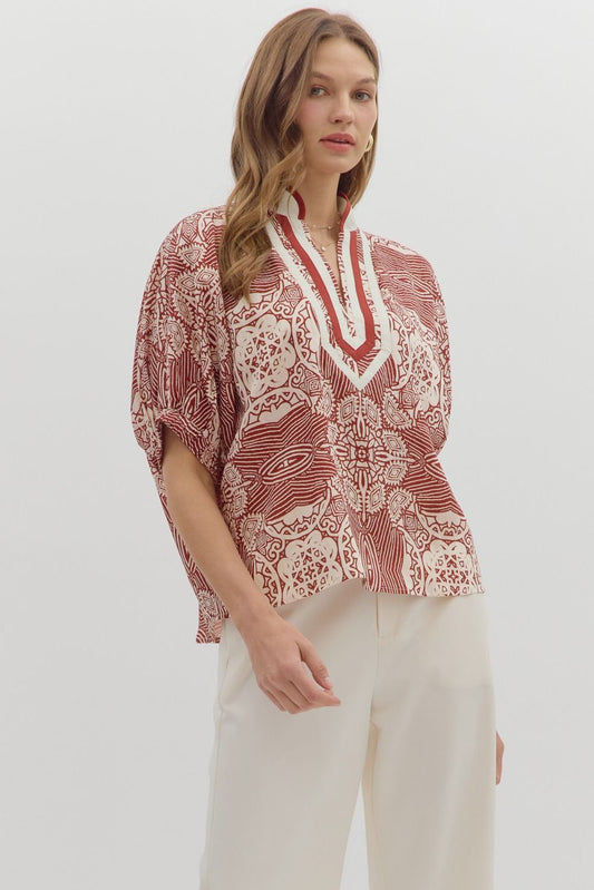 Multi Pattern Dolman Shirt 27908
