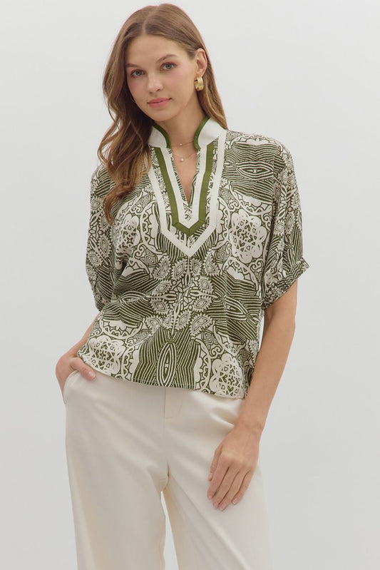 Multi Pattern Dolman Shirt 27908