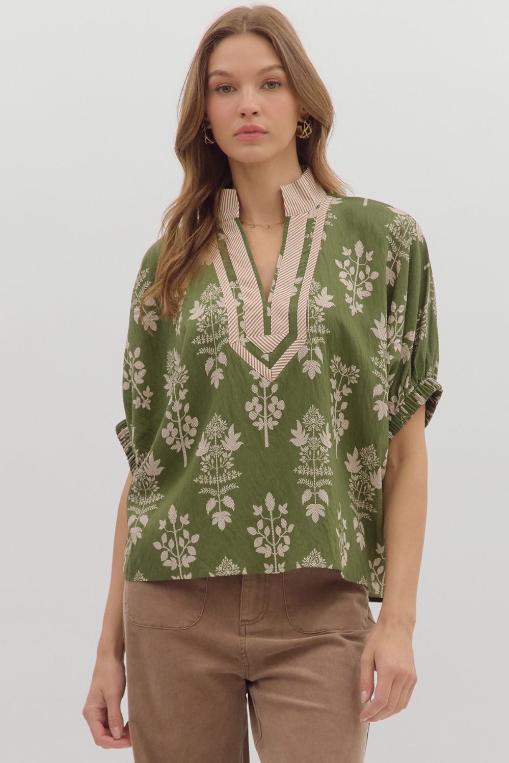 Botanical Print Dolman Top 28063