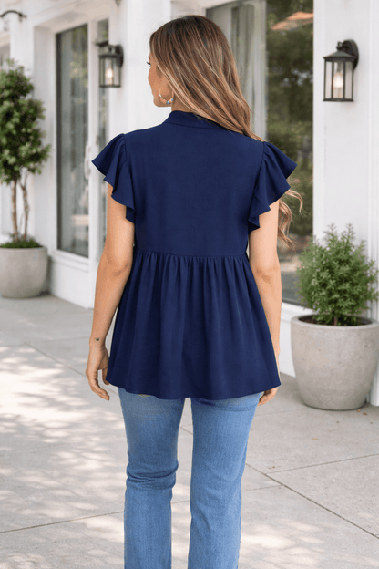 Erin Embroidered Detail Babydoll Blouse - Hello Beautiful BoutiqueBlouses & ShirtsThreaded Pear